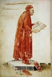 Portræt af Coluccio Salutati, florentinsk politiker og humanist (miniature)