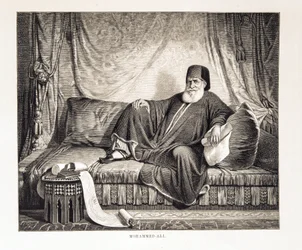 Portræt af Mehemet Ali (1769-1849) Vicekonge af Egypten Illustration fra Atlas of Egypt