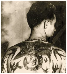 Portræt af Tom Stephen, tatoveret af Bert Grimm, ca. 1942 (foto)
