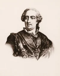 Portræt af den franske konge Louis XV (1710-1774) Stik fra det 19. århundrede