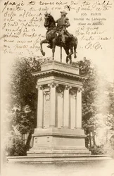 Postkort/Statue af Lafayette/Hoffet i Louvre/Paris/Seine/Ile de France/Frankrig