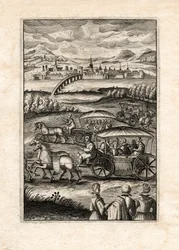 Procession med lutenister, Paris, ca. 1650 (gravering)