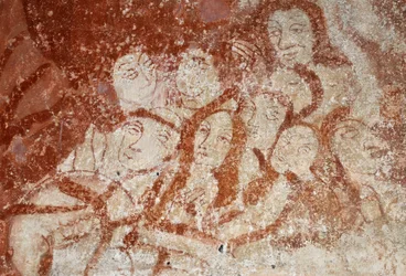 Romansk kunst: Catherine-kapellet, Voute i vuggebrisen, Kristi barndom, lidelseshistorien, den sidste dom og Kristus i majestæten. Fresker i kirken Notre Dame d
