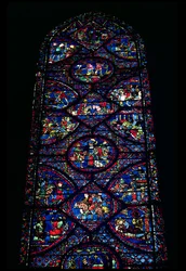Scener fra Karl den Stores liv (747-814) fra ambulatoriet, ca. 1215-35 (farvet glas) (se også 98071)