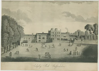 Sedgley Park School: akvatintegravering, nd [c 1797]