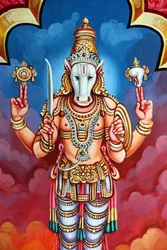 Hindutemplet Sri Vadapathira Kaliamman. Vishnus avatar. Kalki, 10. inkarnation. Singapore