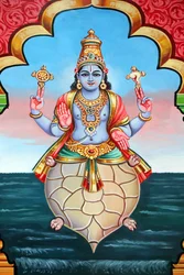 Hindutemplet Sri Vadapathira Kaliamman. Vishnus avatar. Kurma, 2. inkarnation. Singapore