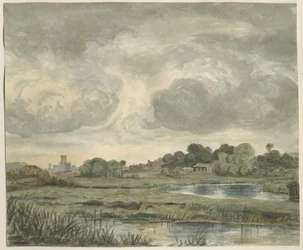 Stafford - Fjernsyn fra øst: akvarelmaleri, nd [?1800-tallet]