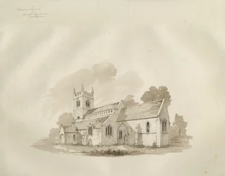 Standon Church: pen- og blæktegning og [?midten af det 19. århundrede]