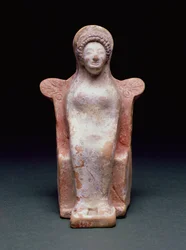 Gudinden Athena, græsk, ca. 490 f.Kr. (terracotta og pigment)