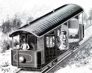 Elbilen på Vesuv-kabelbanen.