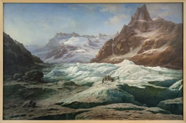 Havet af is, oliemaleri på lærred af Claude Hugard de la Tour (1818-1886), forestillende en udsigt over Alperne. Fotografi, KIM Youngtae, Musee des Beaux Arts de Chambery, Chambery, Frankrig.