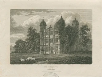 Tixall Hall - Gatehouse: gravering, 25. november 1775