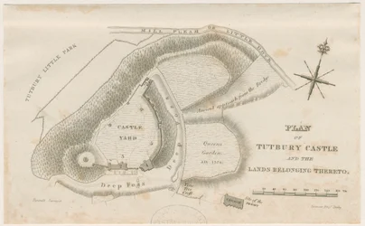 Tutbury Castle: Plan: gravering, nd [c 1832]