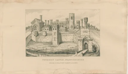 Tutbury Castle: Stålgravering, 1620