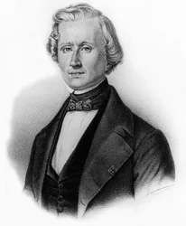 Urbain Jean Joseph Le Verrier (1811-1853) fransk astronom og direktør for observatoriet i Paris, stik af Auguste Roy