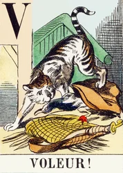 V: Voleur! - Jagtalfabetet, ca. 1890 (gravering)