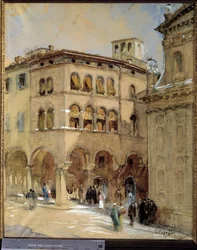 Udsigt over Modene. Akvarel af E. Cappelli. Museo Civico de Modene.