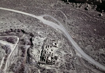 Udsigt over en gammel bosættelse Anasazi, Chaco Ruins Culture National Park, Chaco Canyon, New Mexico, USA, Anasazi civilisation