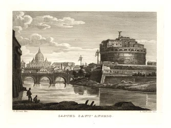 Udsigt over Hadrians mausoleum eller den hellige engels slot, Castel Sant