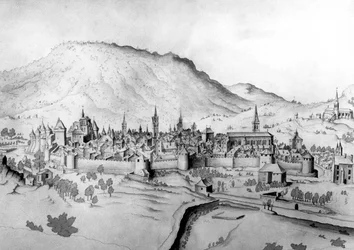 Udsigt over byen Chambery i Savoyen