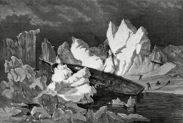 Vraget af Hansa knust af is, oktober 1869, Ishavet, Anden tyske nordpolarekspedition