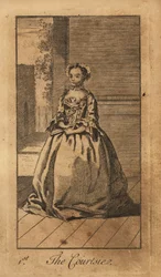 Ung dame afviser på en gade