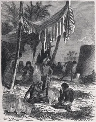 Glasfremstilling i det gamle Egypten, ca. 1880 (kobberstik)