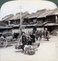 Coolies, gadebillede i Tokyo, 1896