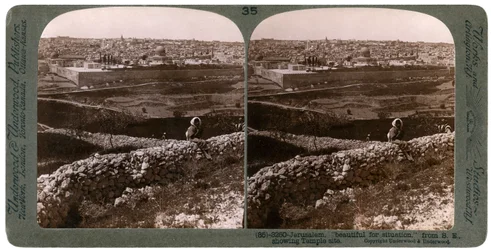 Jerusalem, set fra sydøst, viser stedet for templet, Palæstina, 1900-tallet.