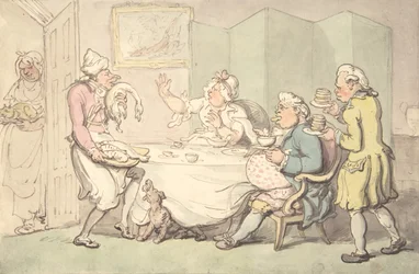 Et par ved bord med tjenere, 1700-1900-tallet.