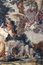 Indre & Loire N* 022 - Chateau dAzay-le-Rideau - Værelse N* 3 - Ophængning af Renaud og Armida (1600-tallet)
