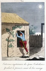 Diagram fra 1811, der illustrerer de mystiske interviews af Tscherkessens ægtefæller i det første år af deres ægteskab (Asien).
