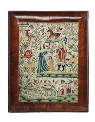 Et William og Mary håndarbejde billede, ca. 1690 (linned og uld)