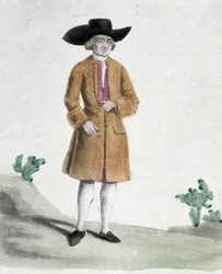 En quaker - tegning, deb. 19. århundrede
