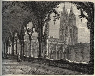 Abbaye Saint-Jean-des-Vignes - Soissons - (Saint Jean des Vignes) - gravering i "" PATRIE" - PECTUREQUIREQUE BESKRIVELSE AF FRANKRIG I 6 BIND AF LUCIEN HUARD - slutningen af ​​1800-tallet
