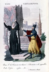 Adelaide Tosi og Orazio Cartagenova i "Normannerne i Paris" af Saverio Mercadante. Italiensk komponist (1795 til 1870).