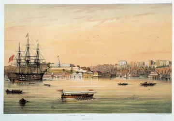 Admiraut: "" Admirals båd"" Litografi af Paris fra det 19. århundrede, dekorativ kunst