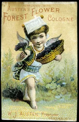 Annoncering for Eau de Cologne Austens skovblomst - 1800-tallet