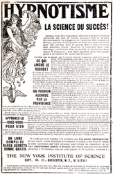 Annoncering for en bog om hypnose - i "" Le Petit Journal""