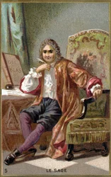 Alain Rene Lesage (Alain-Rene Le Sage) (1668-1747). 1800-tallets kromolitografi.