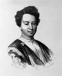 Alexandre Dumas i en alder af femogtredive, gravering af det 19. århundrede