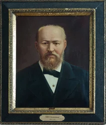 Alexandre Ostrovski - Portræt af dramatikeren Alexander N. Ostrovsky (1823-1886), Anonym. Olie på lærred, anden halvdel af det 19. århundrede, A. Ostrovskys statsmuseum, Shchelykovo