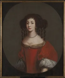 Amelie de Courlande, epouse du landgrave de Hesse Cassel - Portræt af prinsesse Maria Amalia af Courland (1653-1711), Landgravine af Hesse-Kassel, Anonym . Olie på lærred. Mål: 90x74 cm. Nationalmuseum Stockholm