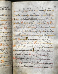 Antifonisk side fra det 12. århundrede. Barcelona, Monistrol de Montserrat. Montserrat kloster