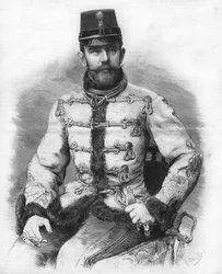 Ærkehertug Rudolf af Habsburg (1858-1889), kronprins af Østrig. Gravering af 1889.
