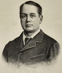 Archibald Philip Primrose, 5. jarl af Rosebery (1847-1929), britisk politiker, kobberstik af et fotografi af J Jerrard fra L