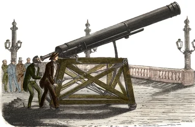 Astronomisk ramme af M. Queslins Place de la Concorde i Paris. Indgravering fra 1857 i "" Le Musee Des Sciences""