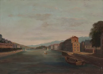 Banks of the Isère i Grenoble 1864 (Olie på lærred)
