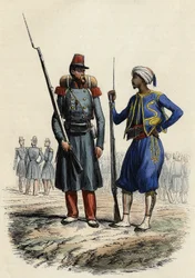 Bataljon af Fremmedlegionen, dannet og sendt til Algeriet i 1831; Bataljon af indfødte Tirailleurs, dannet og sendt til Algeriet i 1841, I "" L